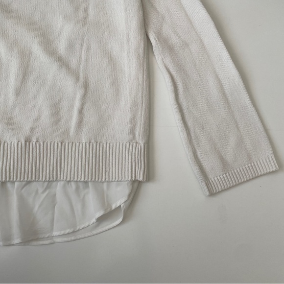 Women's Simply Vera Vera Wang Lace-Up Mock Layer Sweater, Size S Small in Cream - Picture 14 of 14